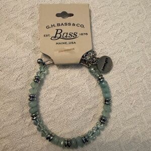 G.H. Bass & Co. Aqua and Silver Charm Bracelet